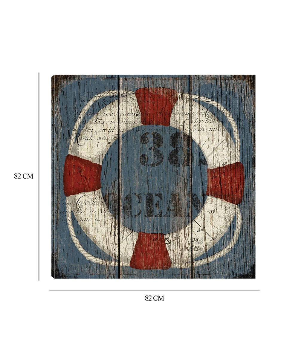 Cuadro decorativo Rueda costera técnica mixta Costero 3