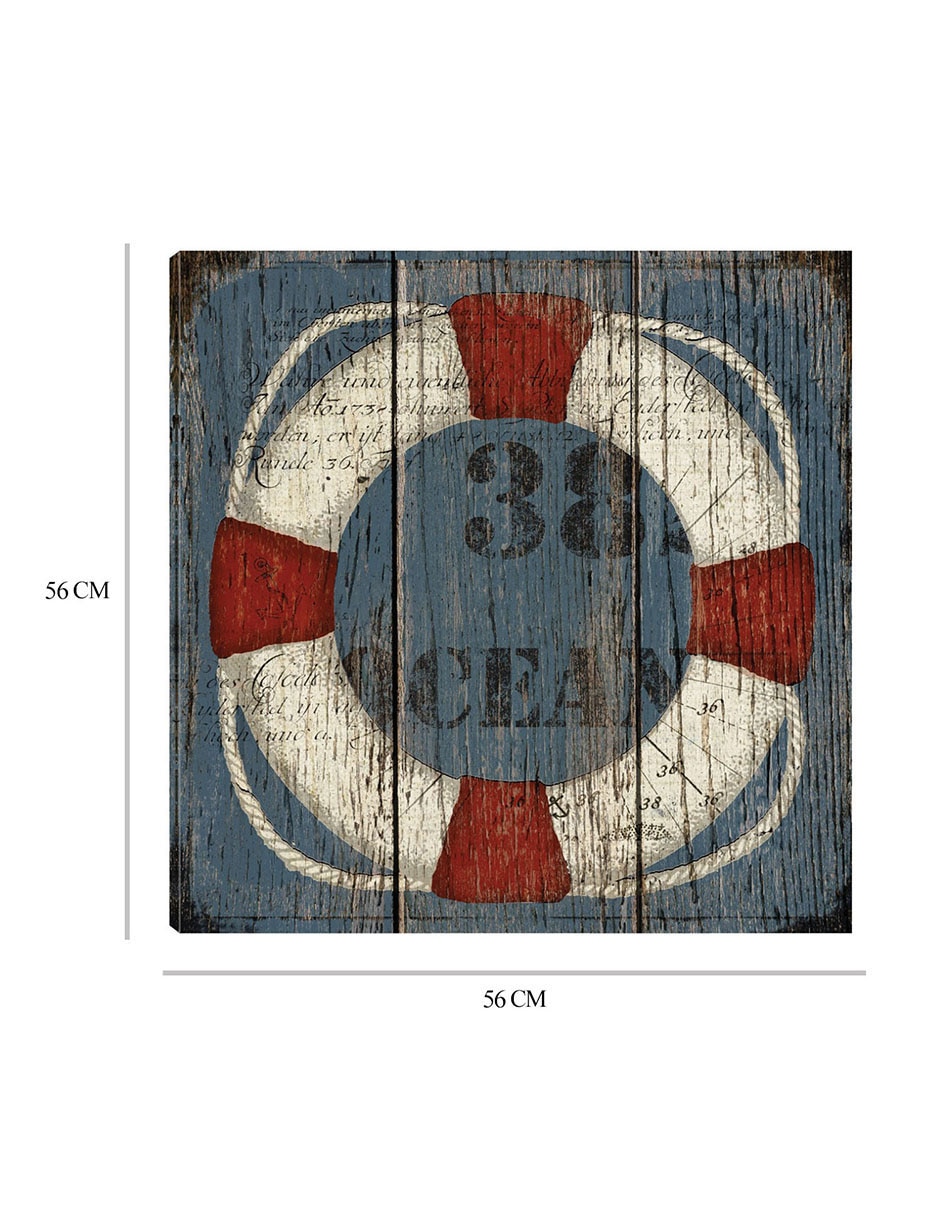 Cuadro decorativo Rueda costera técnica mixta Costero 8