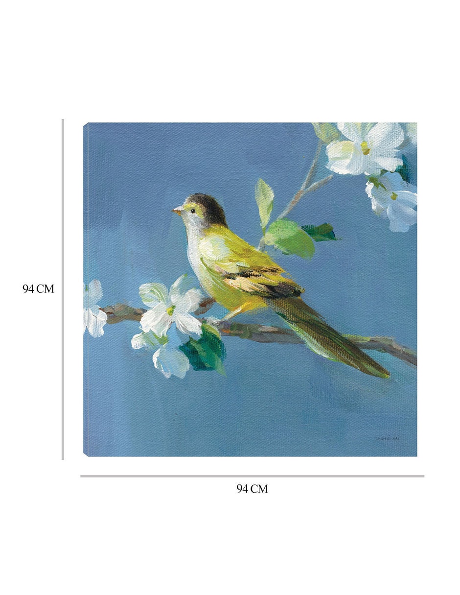 Cuadro decorativo Primavera en el vecindario V técnica mixta Aves Silvestres 3