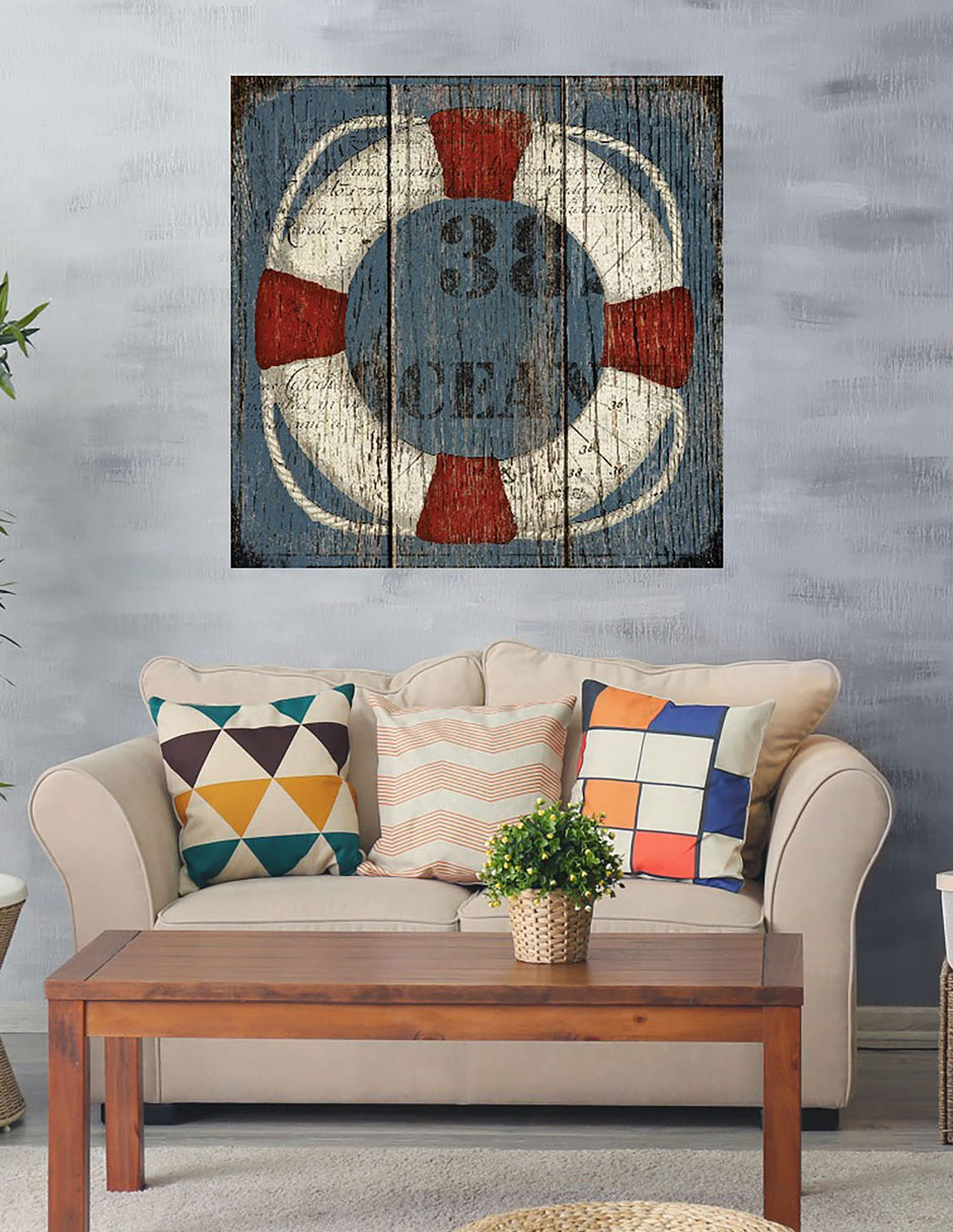 Cuadro decorativo Rueda costera técnica mixta Costero 4