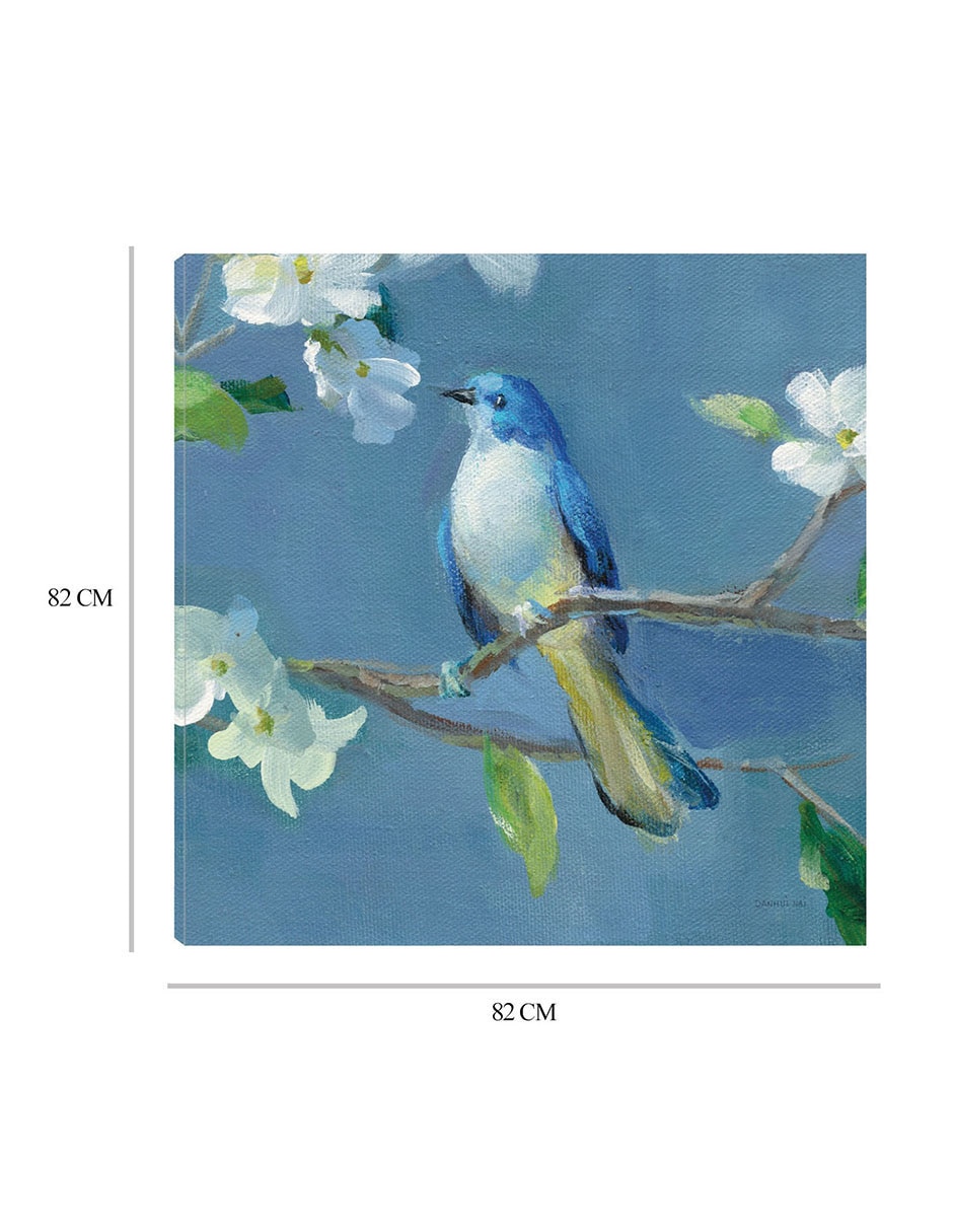 Cuadro decorativo Primavera en el vecindario III técnica mixta Aves Silvestres 3