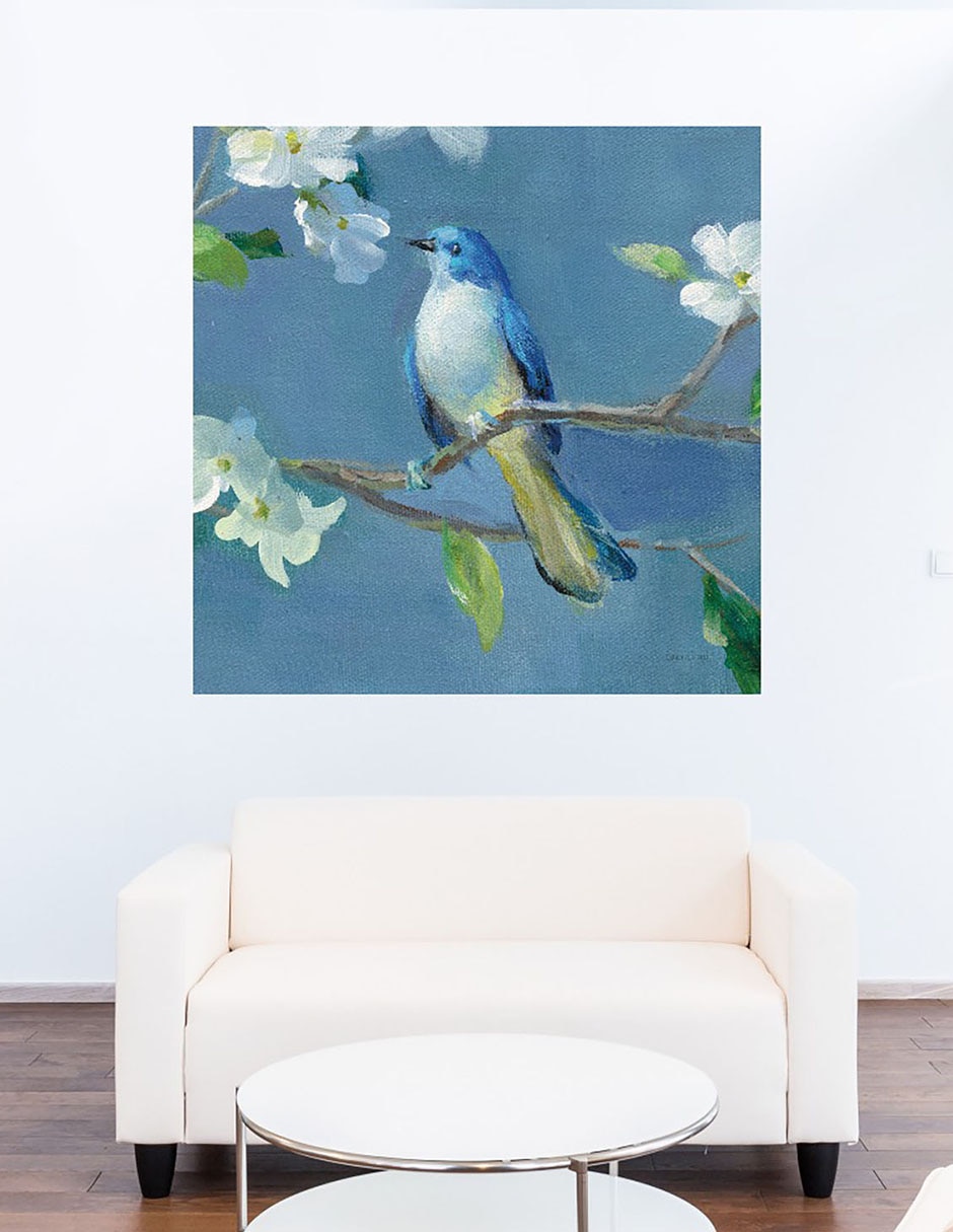 Cuadro decorativo Primavera en el vecindario III técnica mixta Aves Silvestres 7
