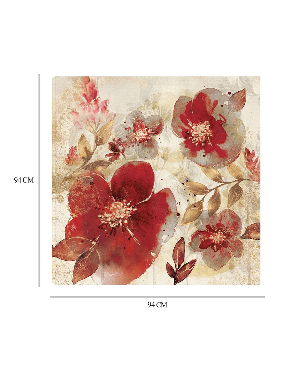 Cuadro decorativo Pétalos carmesí A técnica mixta Floración 3