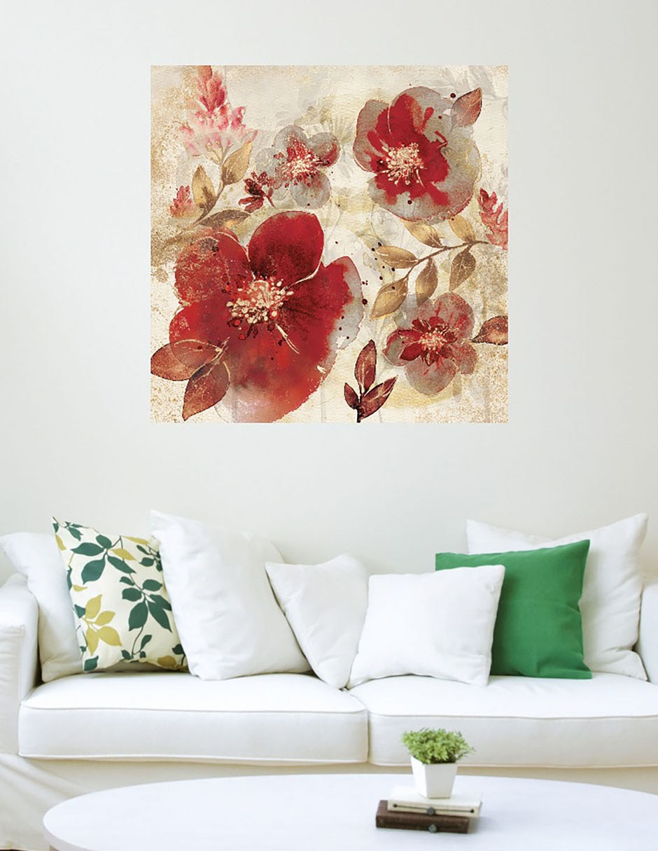Cuadro decorativo Pétalos carmesí A técnica mixta Floración 5