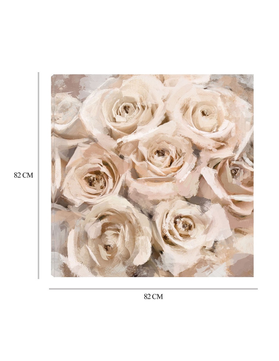 Cuadro decorativo Rosas de papel coral técnica mixta Arreglo Floral 3