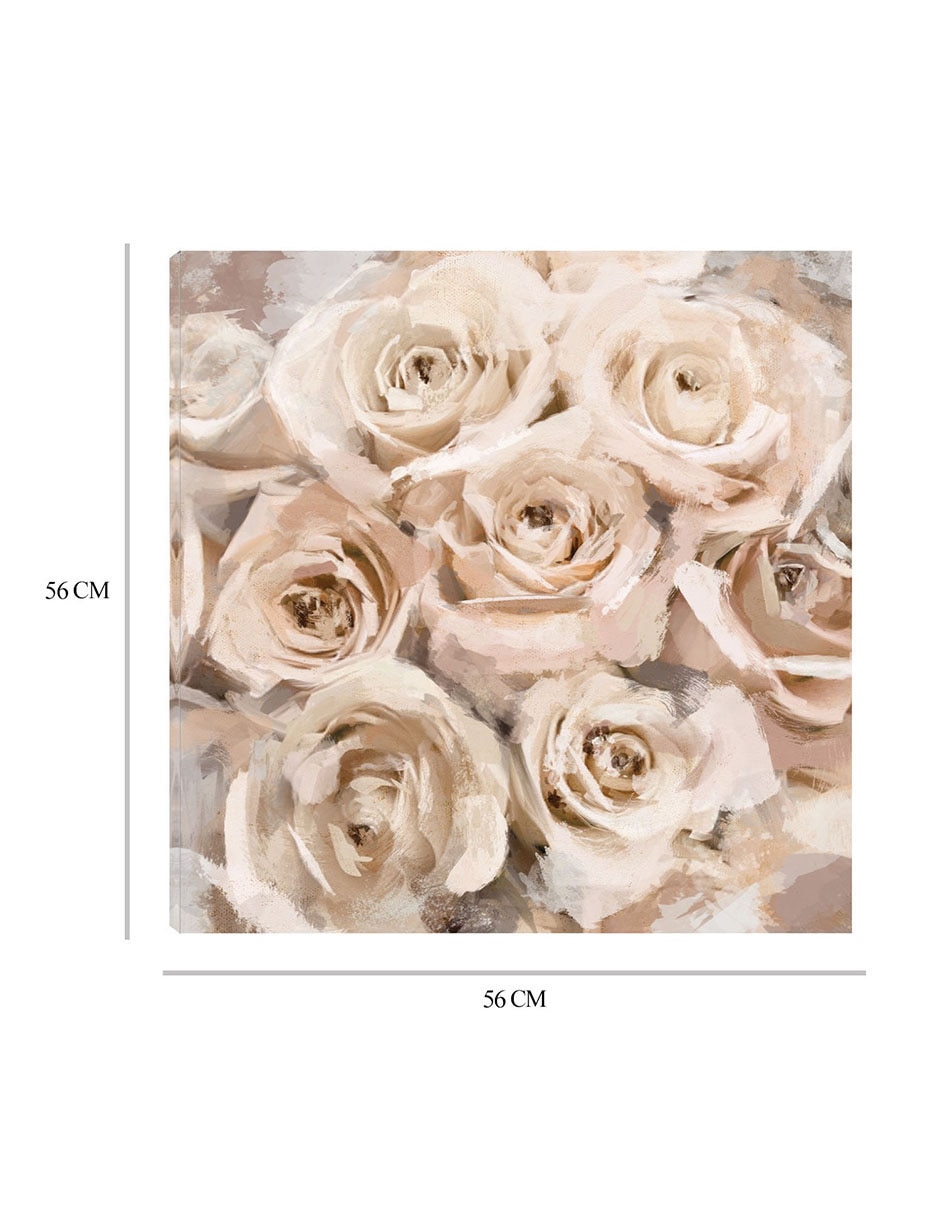 Cuadro decorativo Rosas de papel coral técnica mixta Arreglo Floral 8