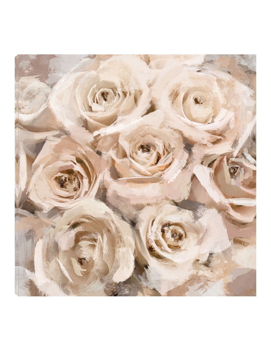 Cuadro decorativo Rosas de papel coral técnica mixta Arreglo Floral