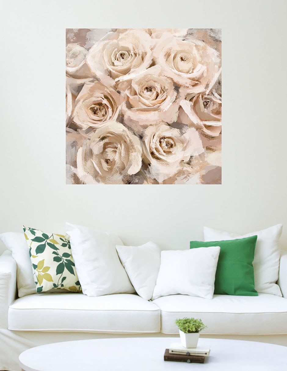 Cuadro decorativo Rosas de papel coral técnica mixta Arreglo Floral 5