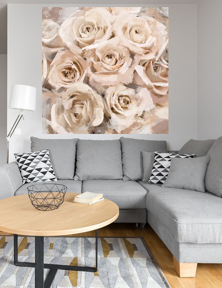 Cuadro decorativo Rosas de papel coral técnica mixta Arreglo Floral 6