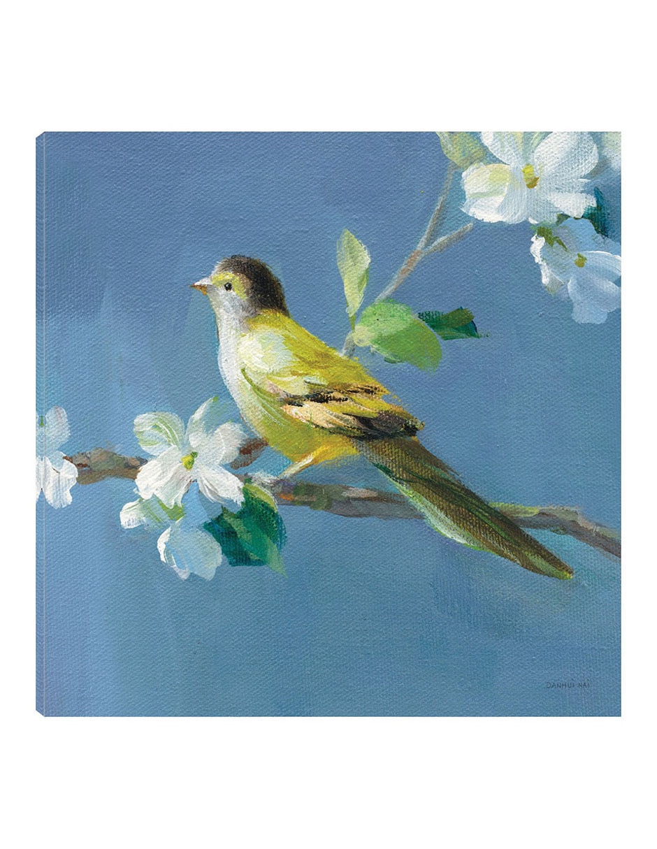 Cuadro decorativo Primavera en el vecindario V técnica mixta Aves Silvestres