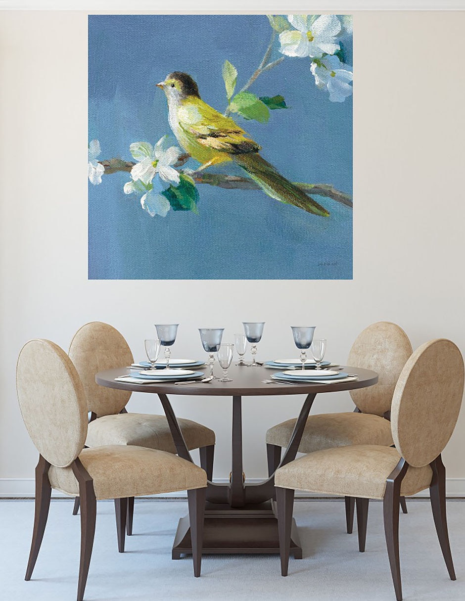 Cuadro decorativo Primavera en el vecindario V técnica mixta Aves Silvestres 6