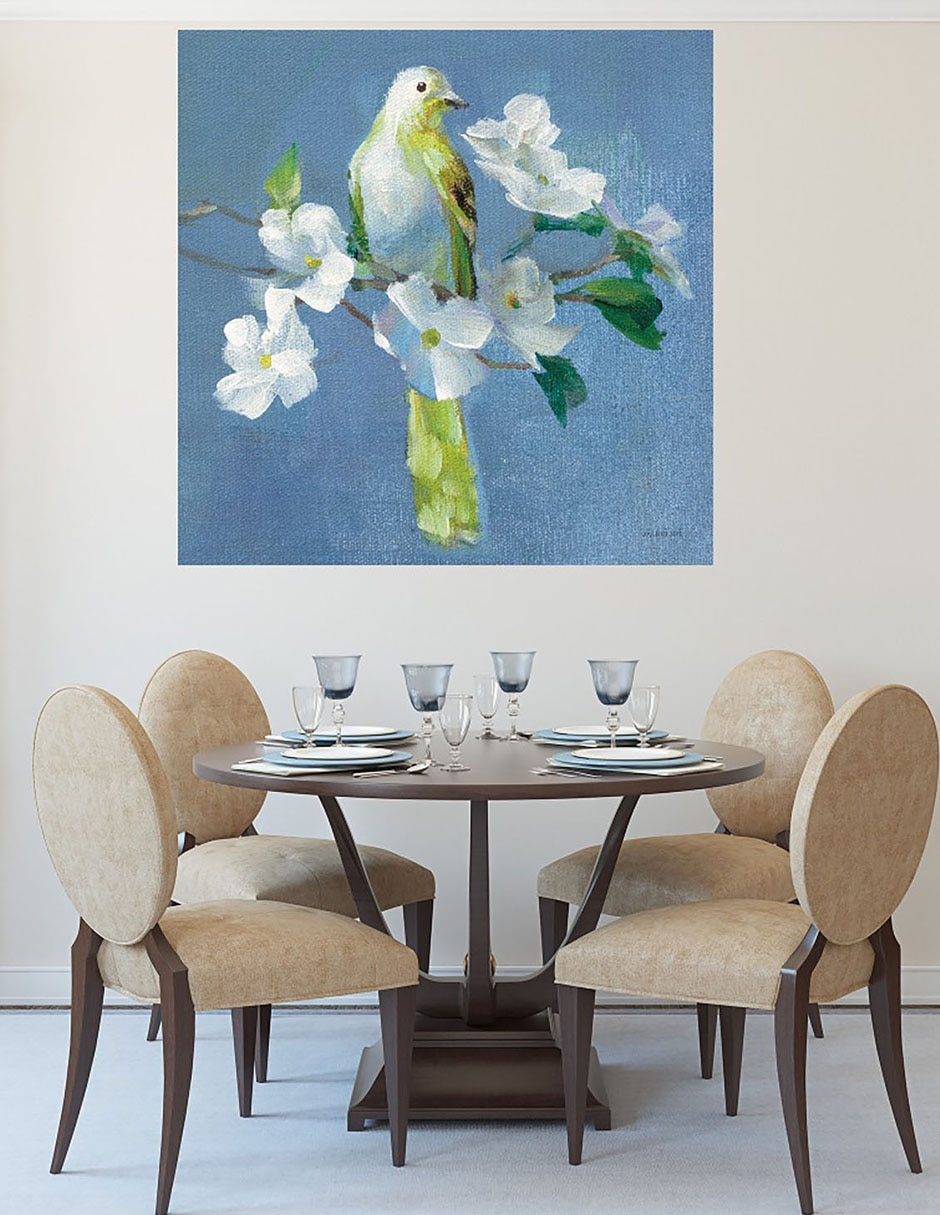 Cuadro decorativo Primavera en el vecindario II técnica mixta Aves Silvestres 6