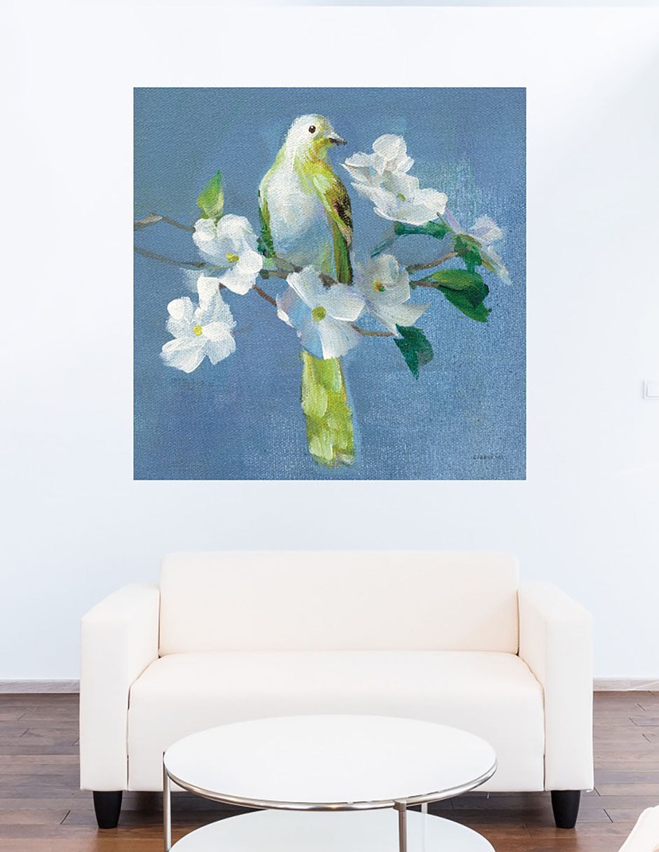 Cuadro decorativo Primavera en el vecindario II técnica mixta Aves Silvestres 7