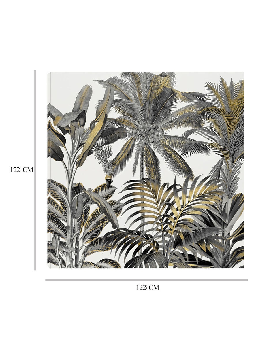 Cuadro decorativo Zona tropical de oro técnica mixta Trópico 8