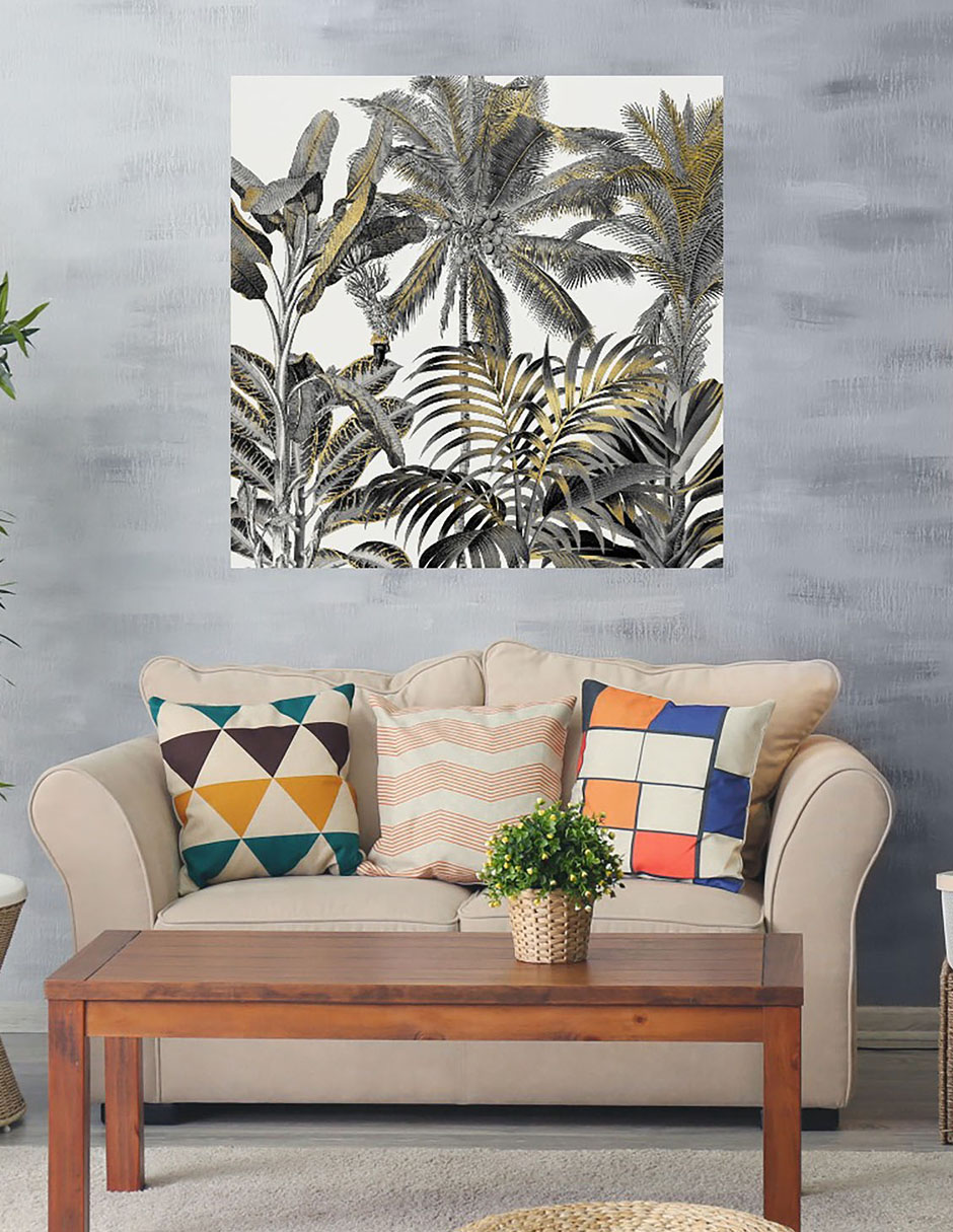 Cuadro decorativo Zona tropical de oro técnica mixta Trópico 4