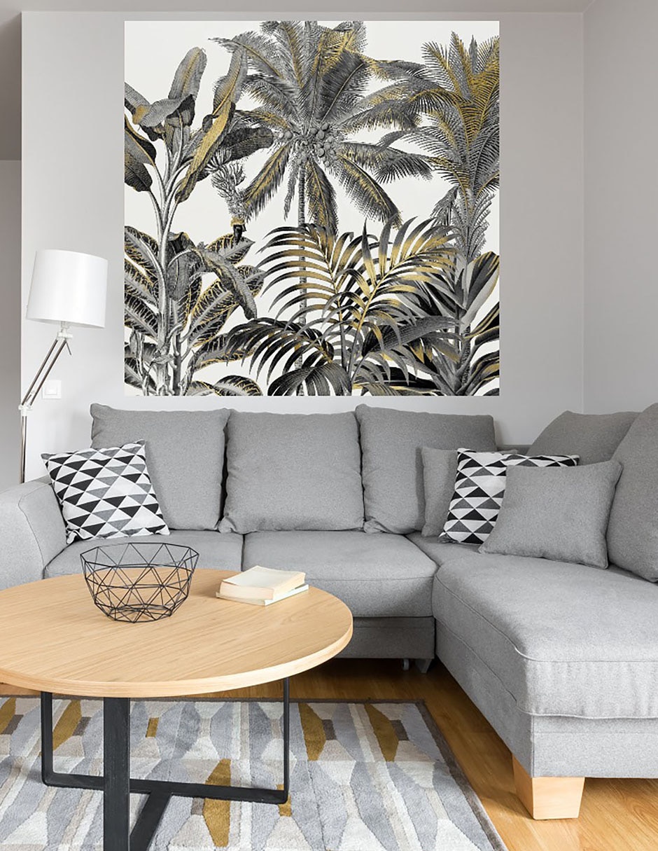 Cuadro decorativo Zona tropical de oro técnica mixta Trópico 6