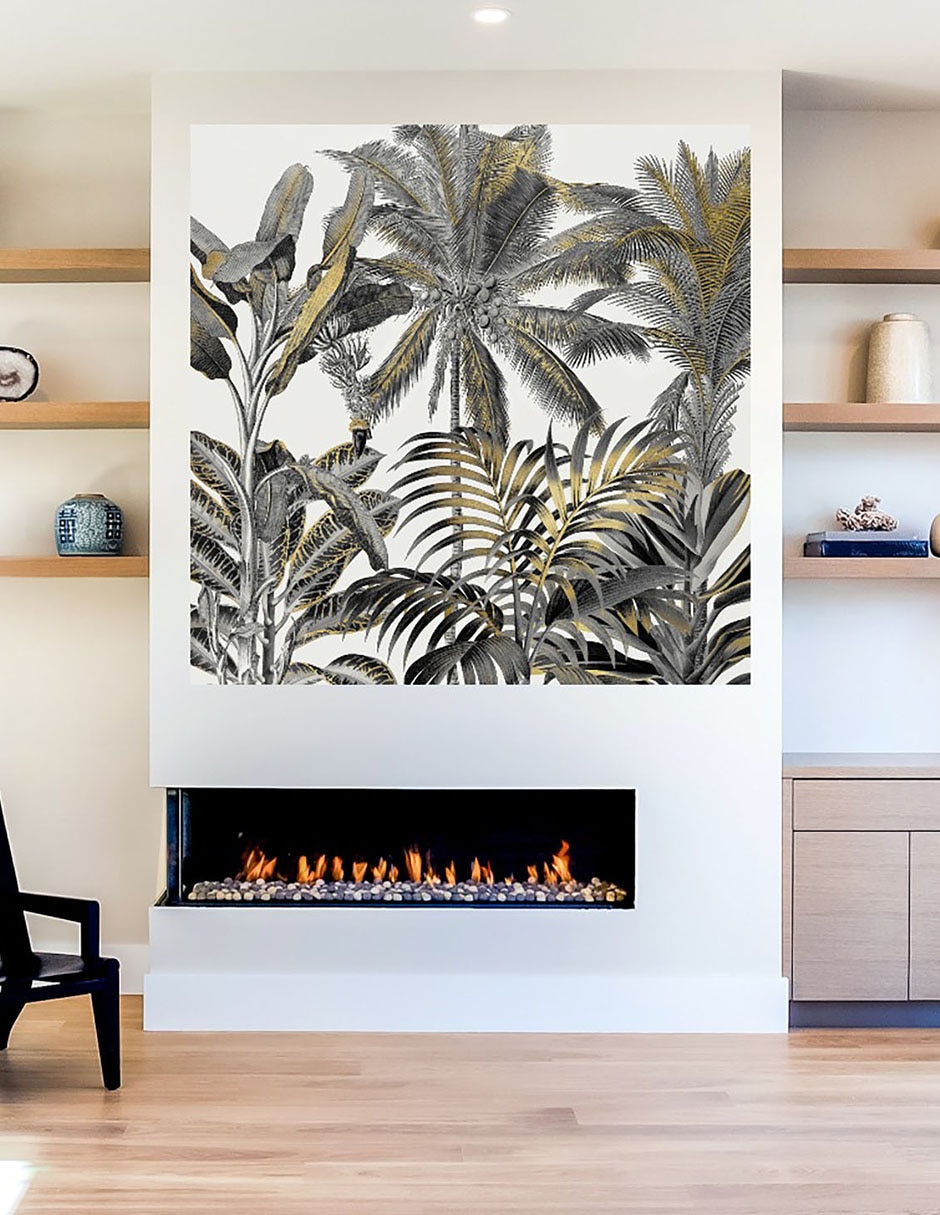 Cuadro decorativo Zona tropical de oro técnica mixta Trópico 7