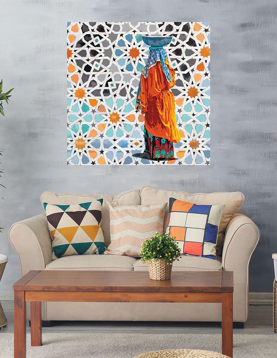 Cuadro decorativo Una caminata equilibrada técnica mixta Siluetas 4