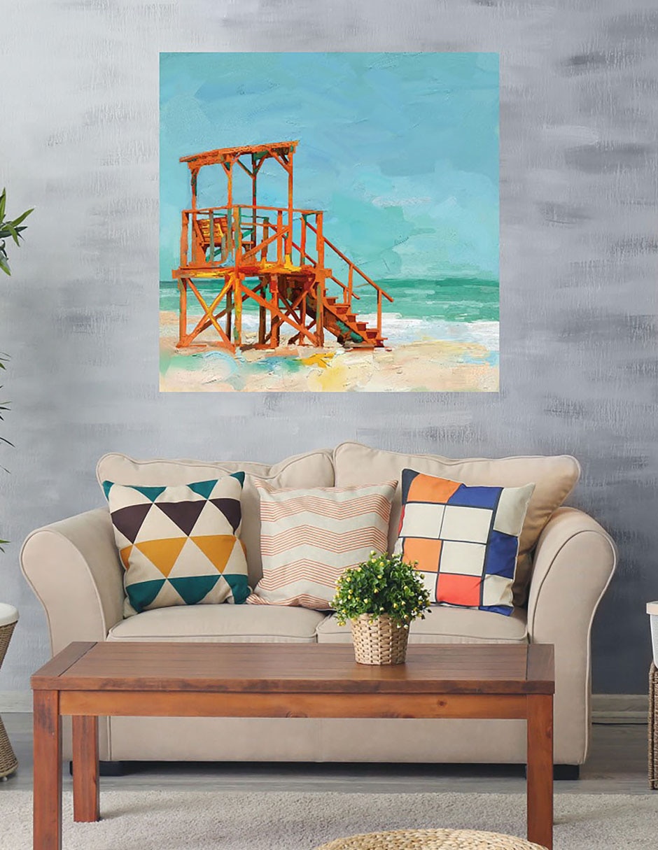 Cuadro decorativo Salvavidas técnica mixta Playas 4