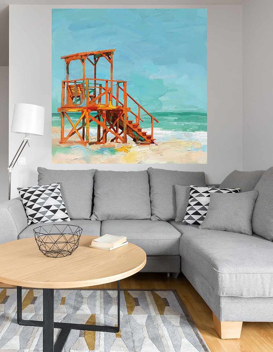 Cuadro decorativo Salvavidas técnica mixta Playas 6
