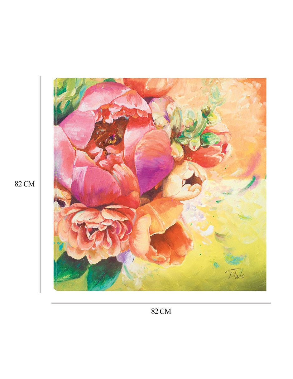 Cuadro decorativo Ramo de peonias I técnica mixta Arreglo Floral 3