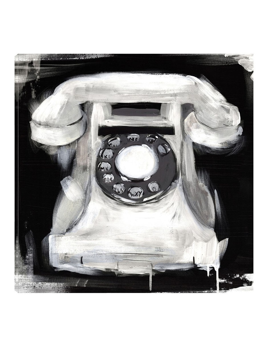 Cuadro decorativo Teléfono vintage técnica mixta Objetos