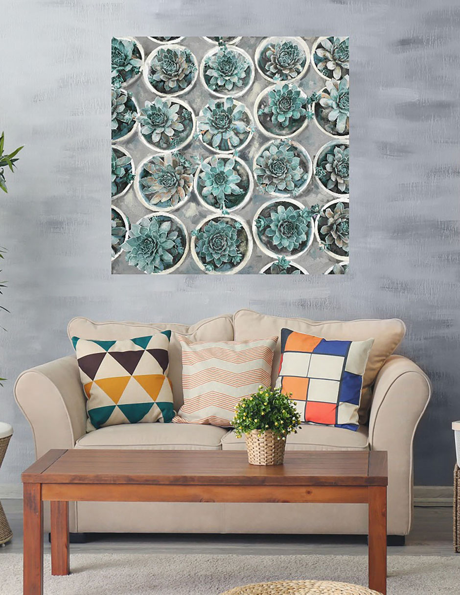 Cuadro decorativo Selecciones de suculentas técnica mixta Floración 4