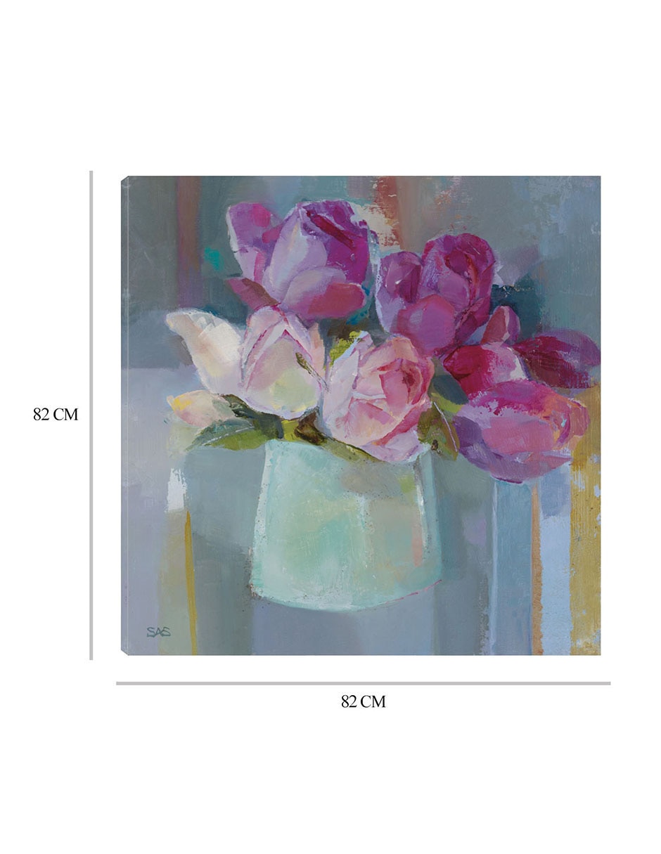 Cuadro decorativo Rosas para la mesa técnica mixta Floreros 8