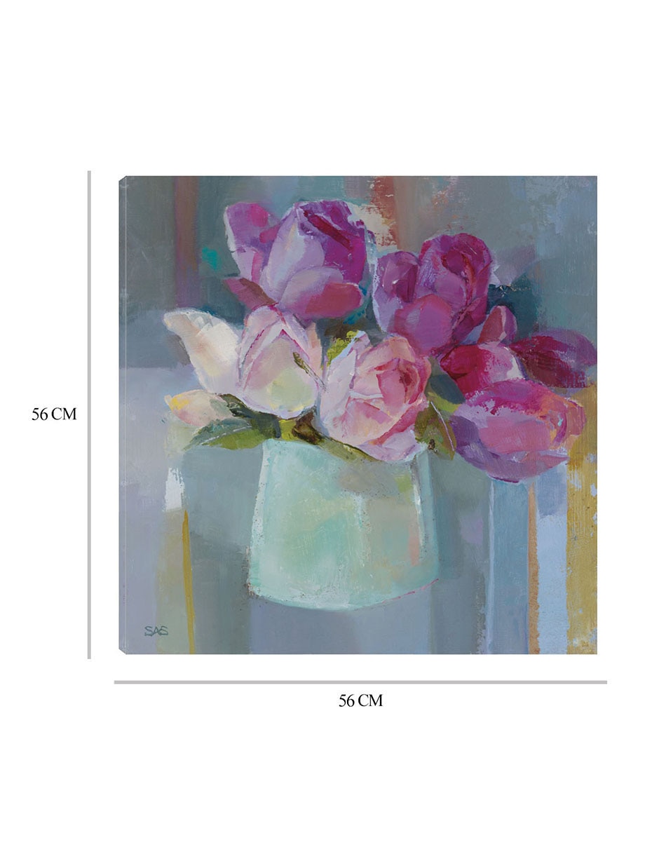Cuadro decorativo Rosas para la mesa técnica mixta Floreros 2