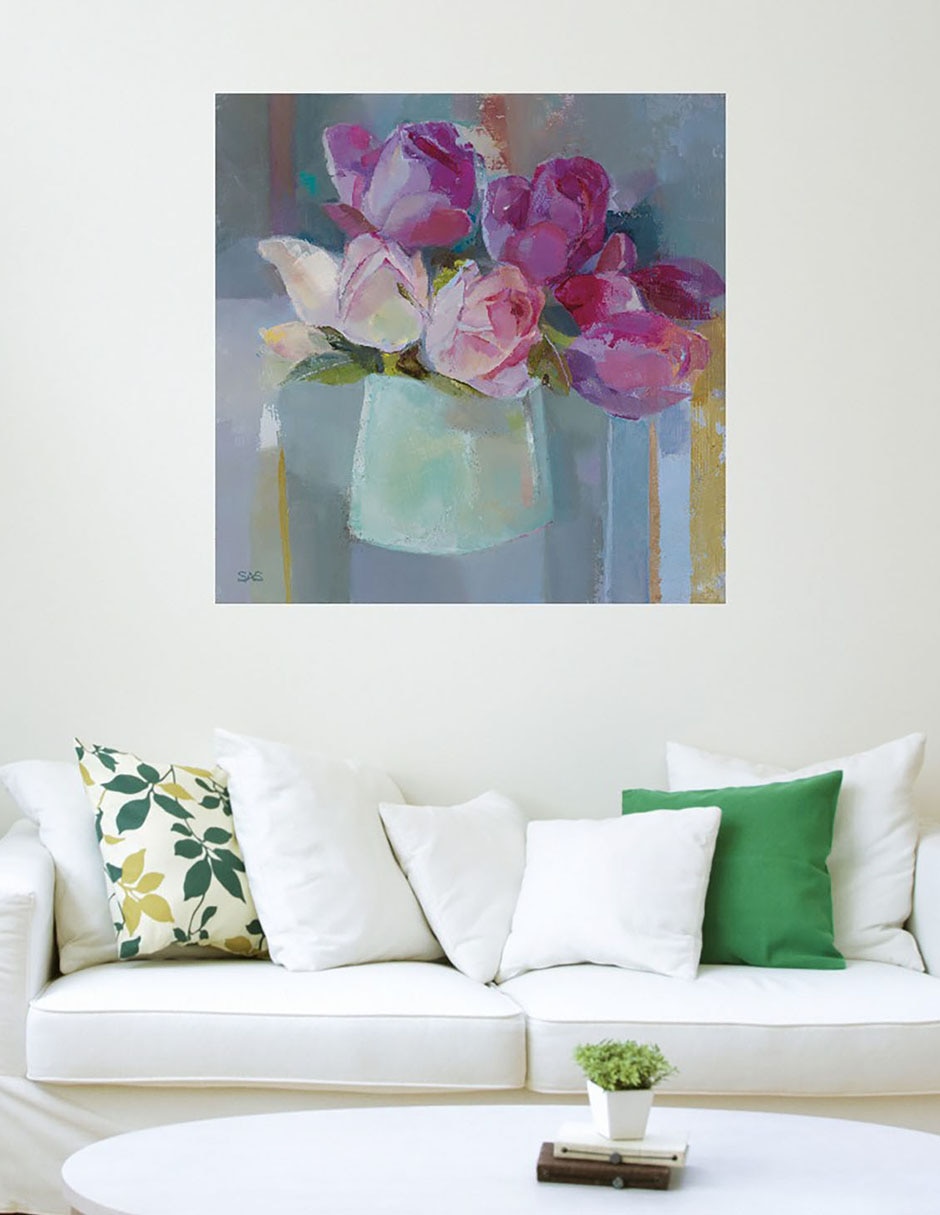Cuadro decorativo Rosas para la mesa técnica mixta Floreros 5