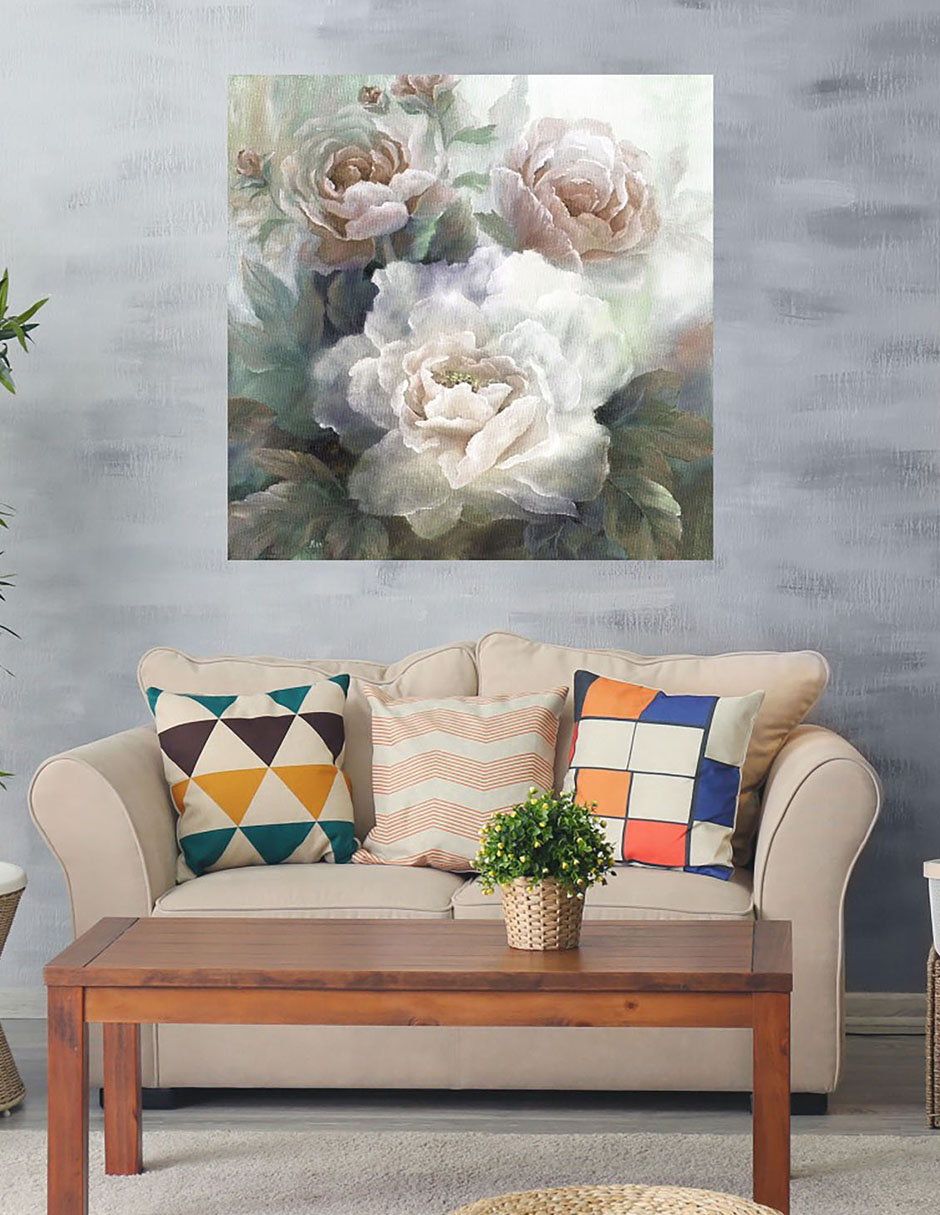 Cuadro decorativo Rosas blancas III técnica mixta Floración 4