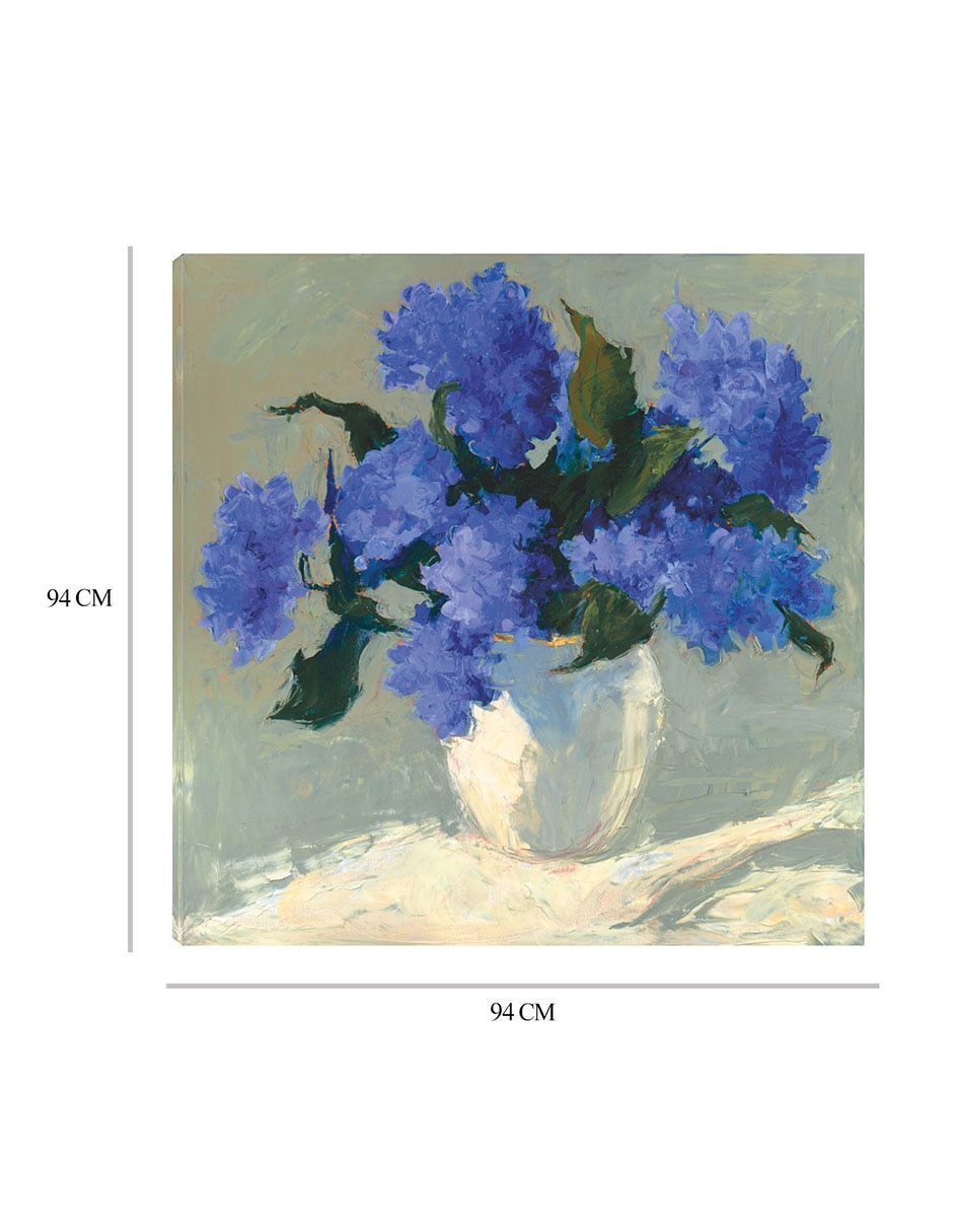 Cuadro decorativo Ramo de hortensias azules técnica mixta Floreros 8