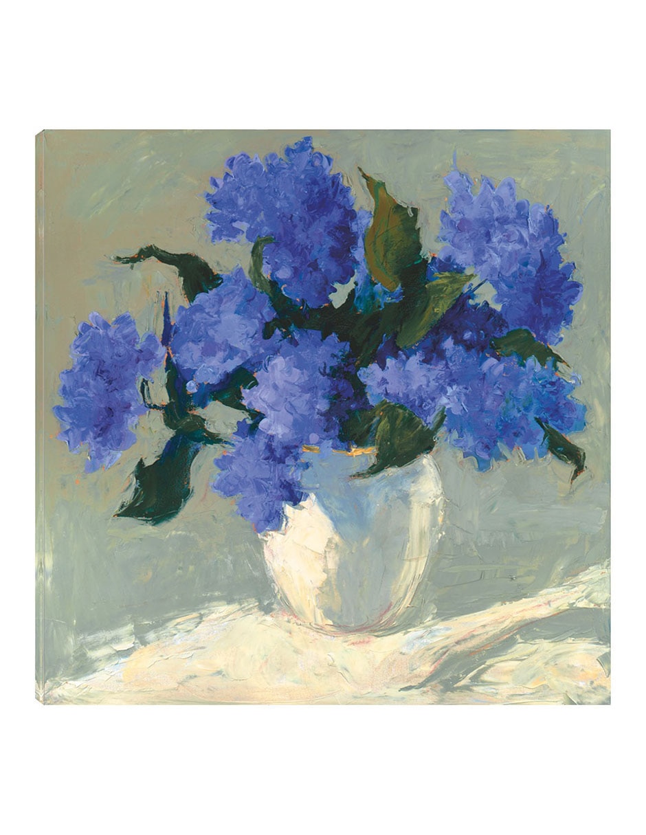 Cuadro decorativo Ramo de hortensias azules técnica mixta Floreros Cuadro decorativo Ramo de hortensias azules técnica mixta Floreros