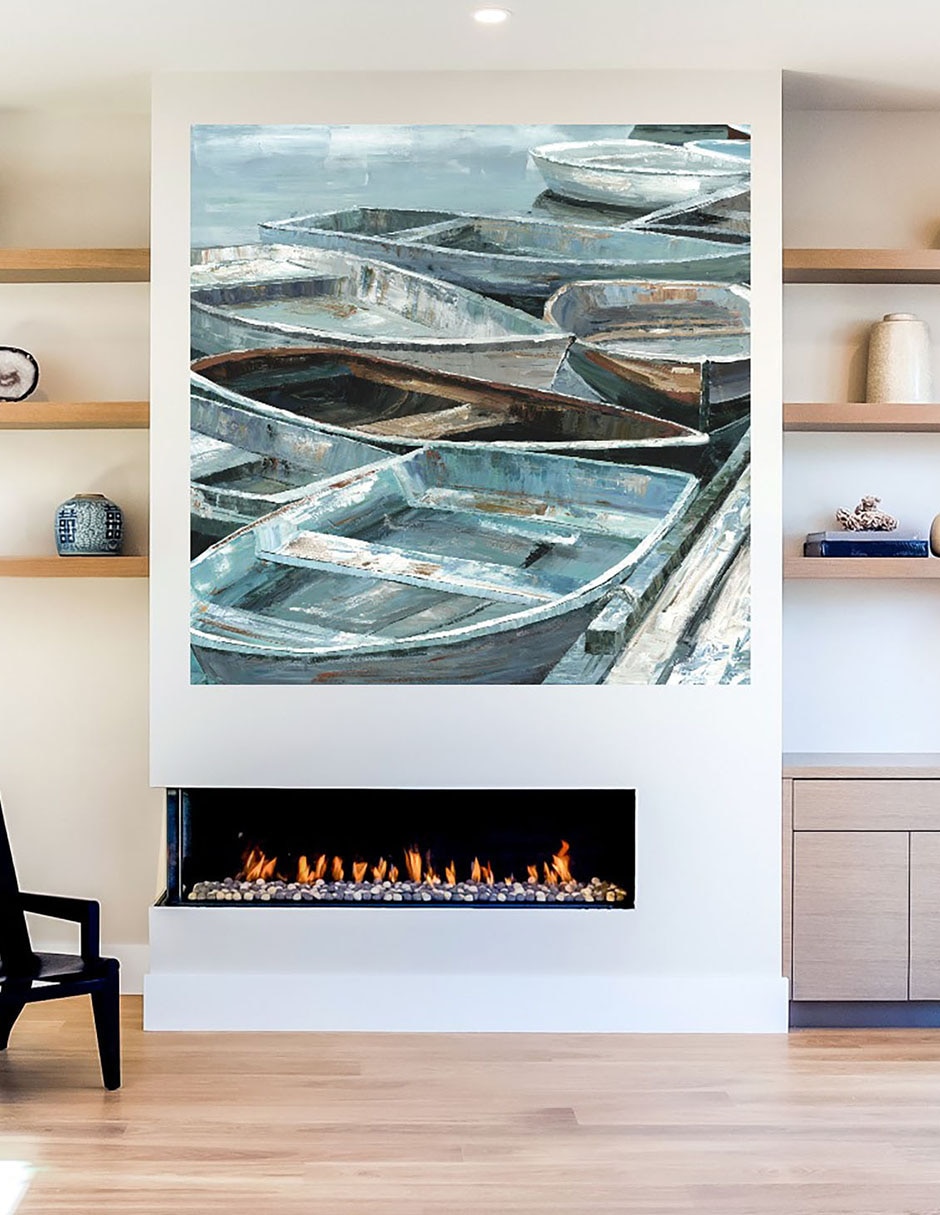 Cuadro decorativo Remo I suave técnica mixta Muelles 7