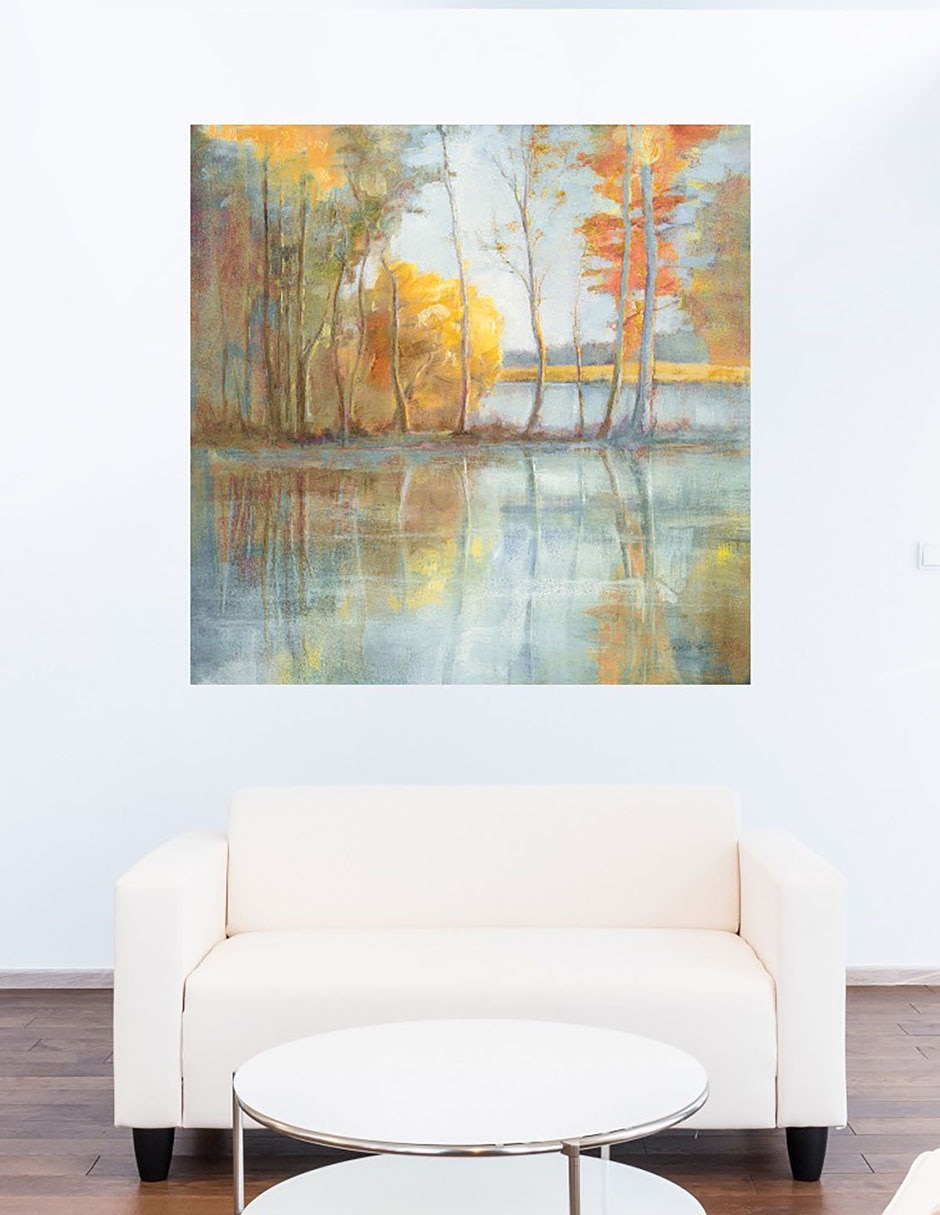 Cuadro decorativo Reflexión junto al lago técnica mixta Lagos 7