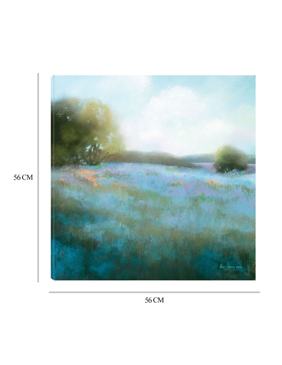 Cuadro decorativo Primavera azulada II técnica mixta Campos 2