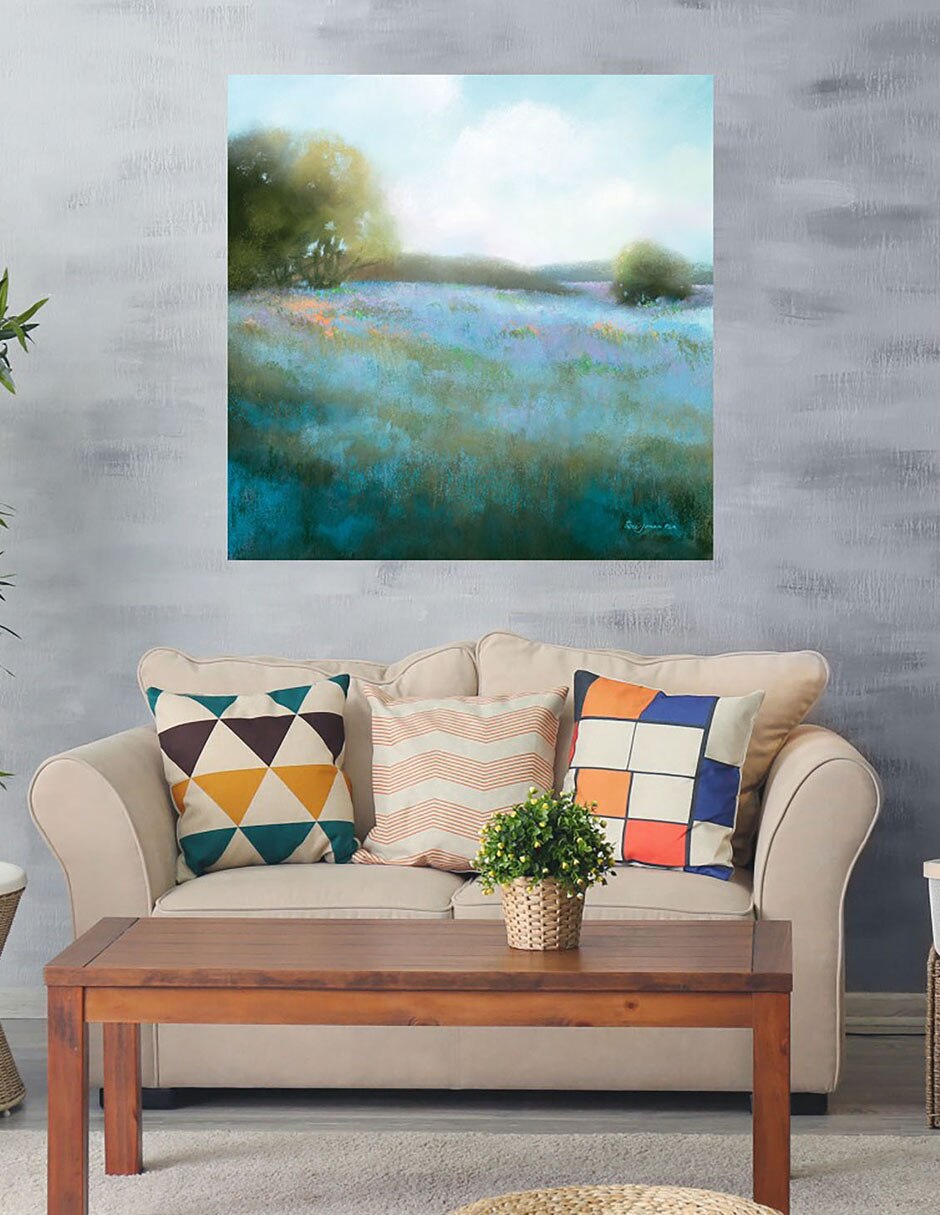 Cuadro decorativo Primavera azulada II técnica mixta Campos 4