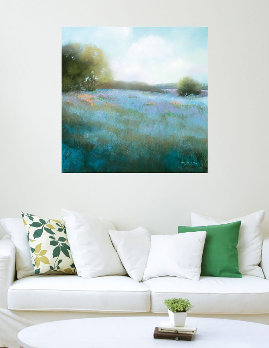 Cuadro decorativo Primavera azulada II técnica mixta Campos 5