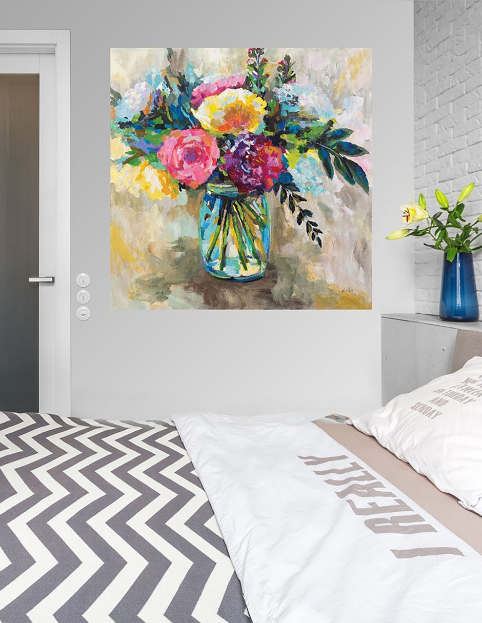 Cuadro decorativo Ramo en jarrón técnica mixta Floreros 5