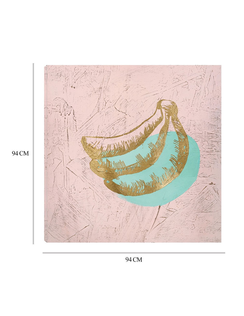 Cuadro decorativo Plátano dorado técnica mixta Frutas 3