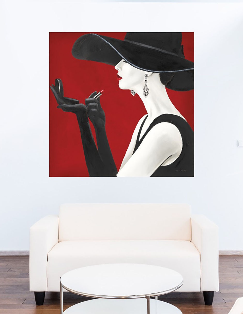 Cuadro decorativo Sombrero de copa rojo II técnica mixta Moda 7