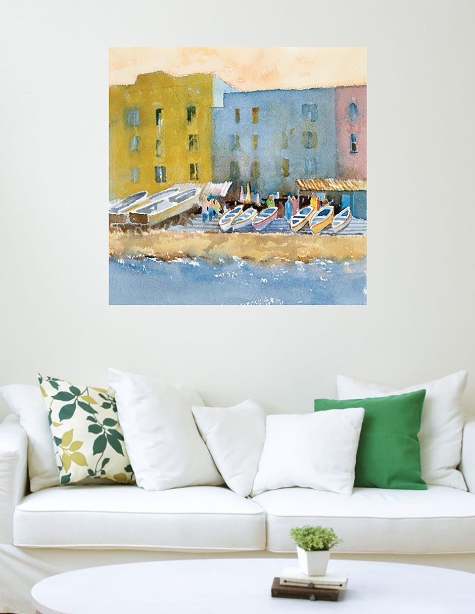 Cuadro decorativo Puerto en capri I técnica mixta Playas 5