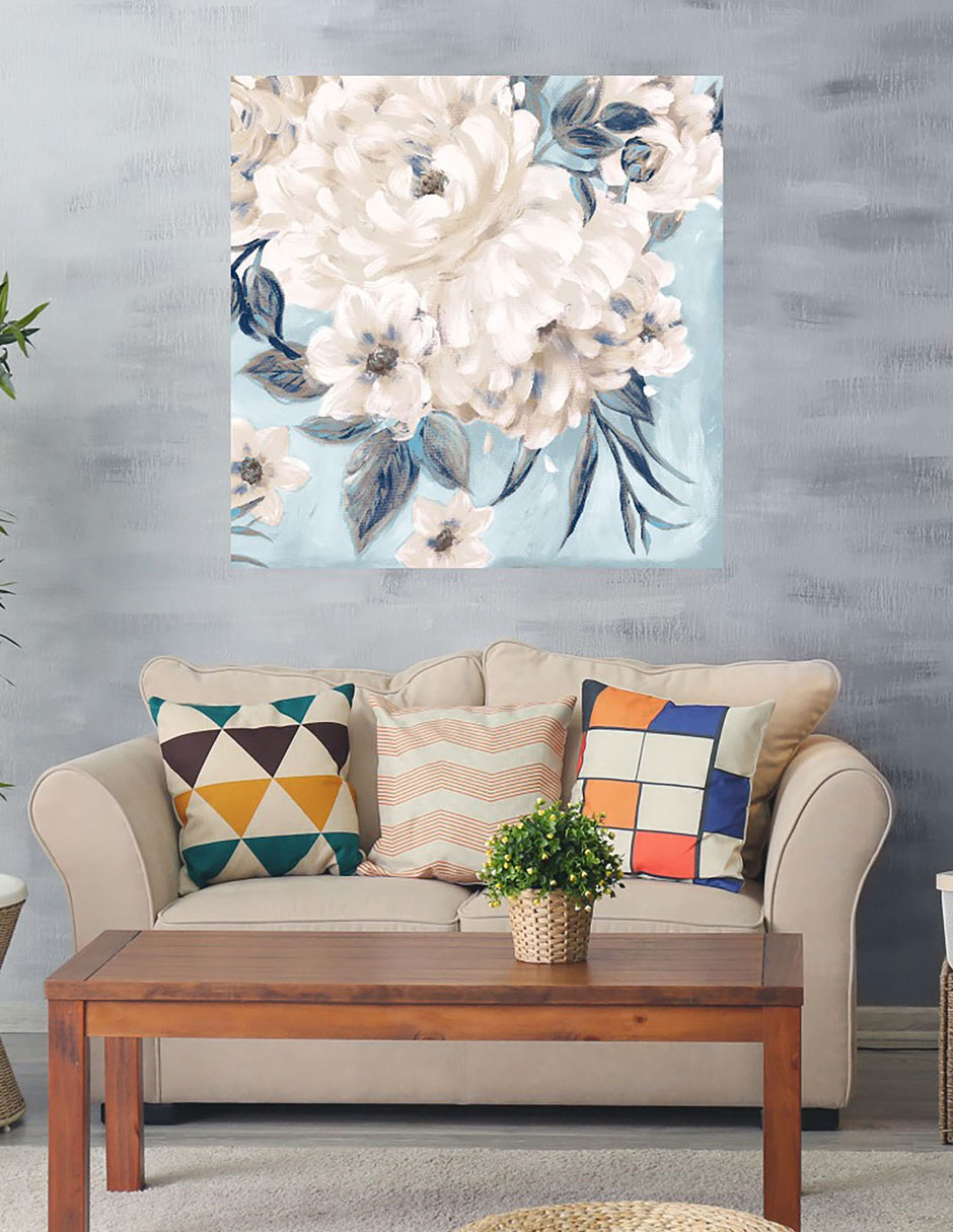 Cuadro decorativo Romance índigo técnica mixta Primavera 4
