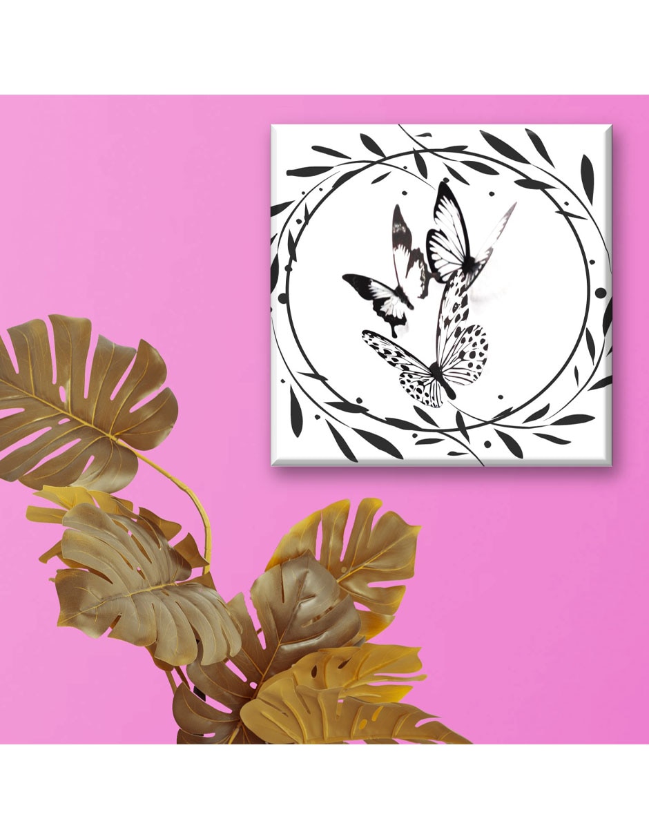 Cuadro decorativo Mariposas con flores 3