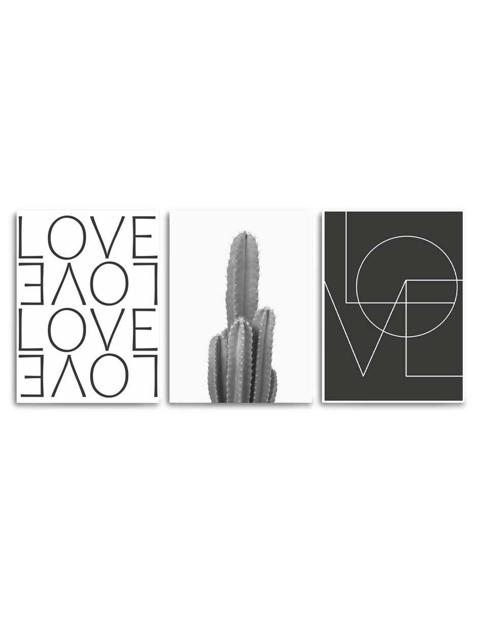 Cuadro decorativo set de love, love, love, love con barniz a registro Cuadro decorativo set de love, love, love, love con barniz a registro
