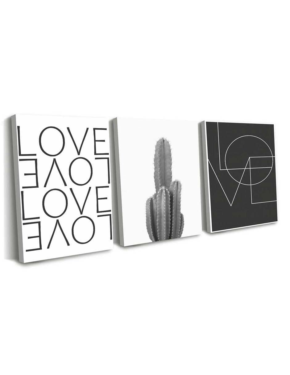 Cuadro decorativo set de love, love, love, love con barniz a registro 2