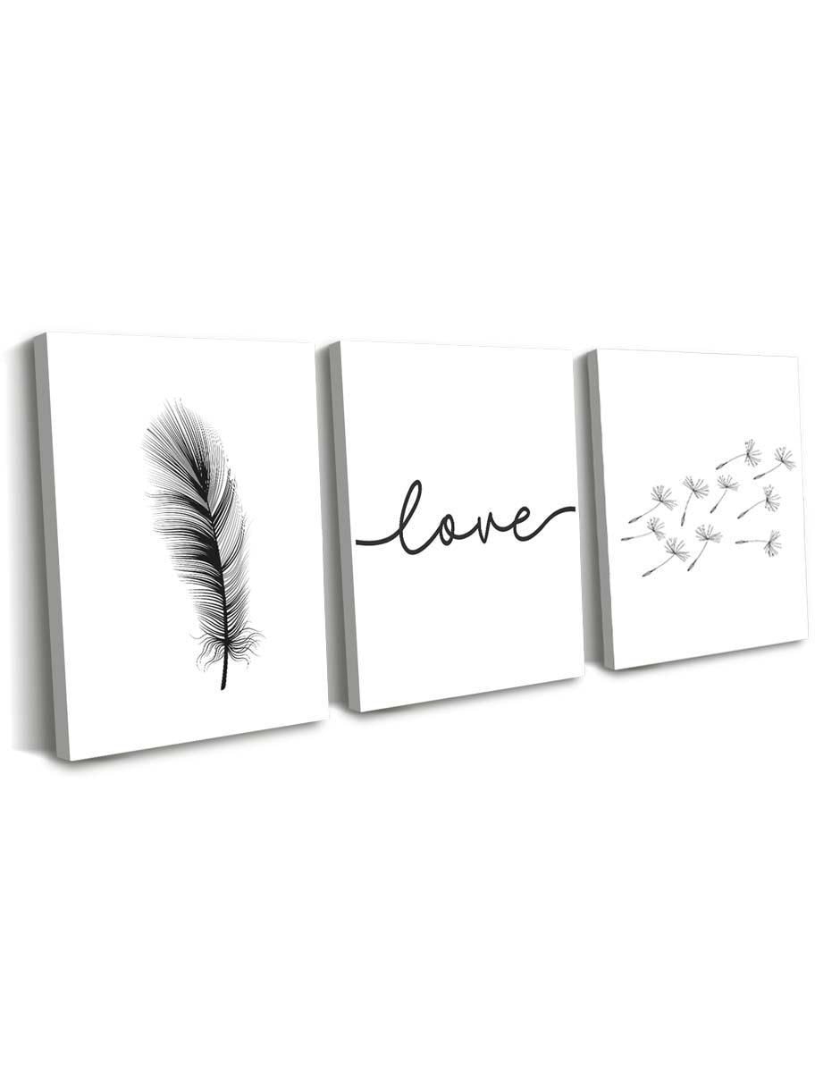 Cuadro decorativo set de elementos en negro con barniz a registro 2