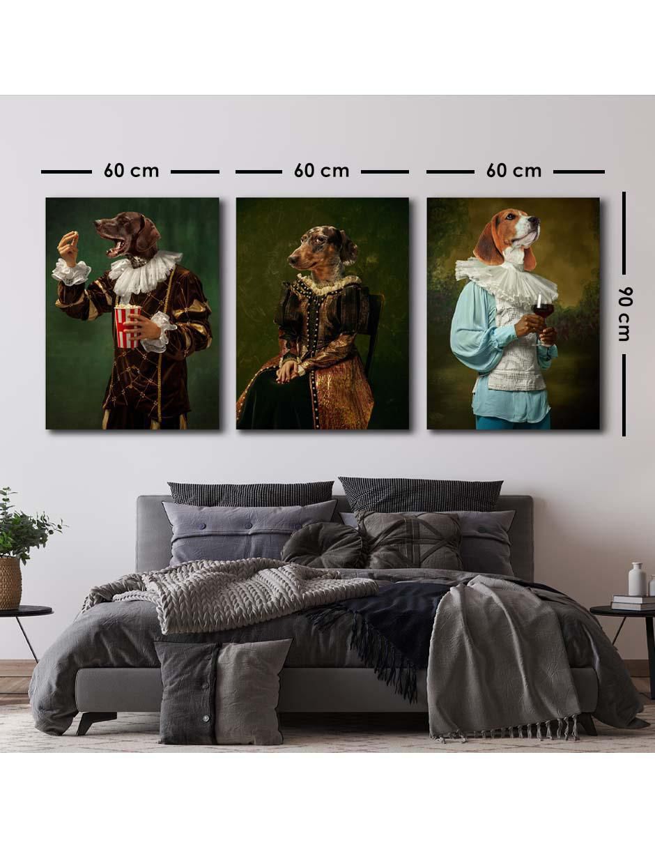 Cuadro decorativo set de perros clásicos con barniz a registro 5