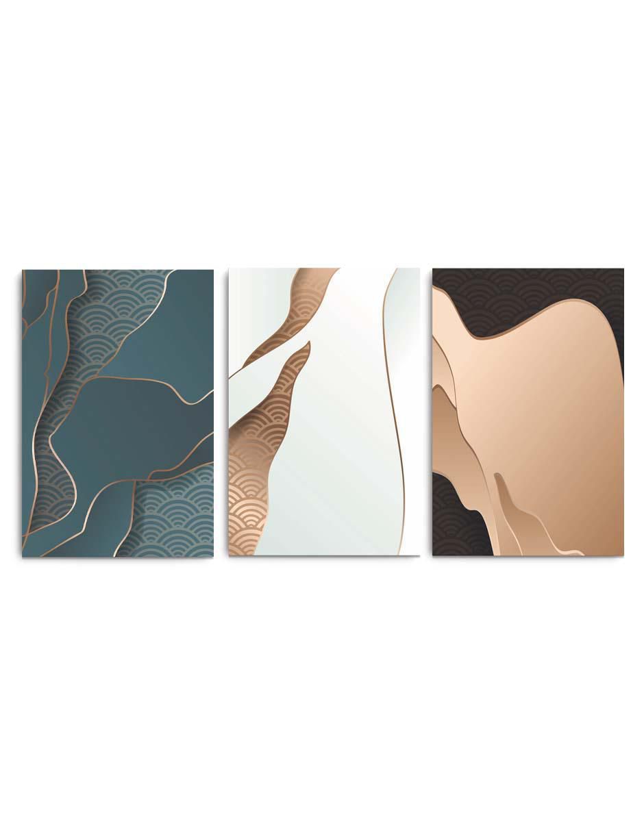 Cuadro decorativo set de planos japoneses de lujo con barniz a registro