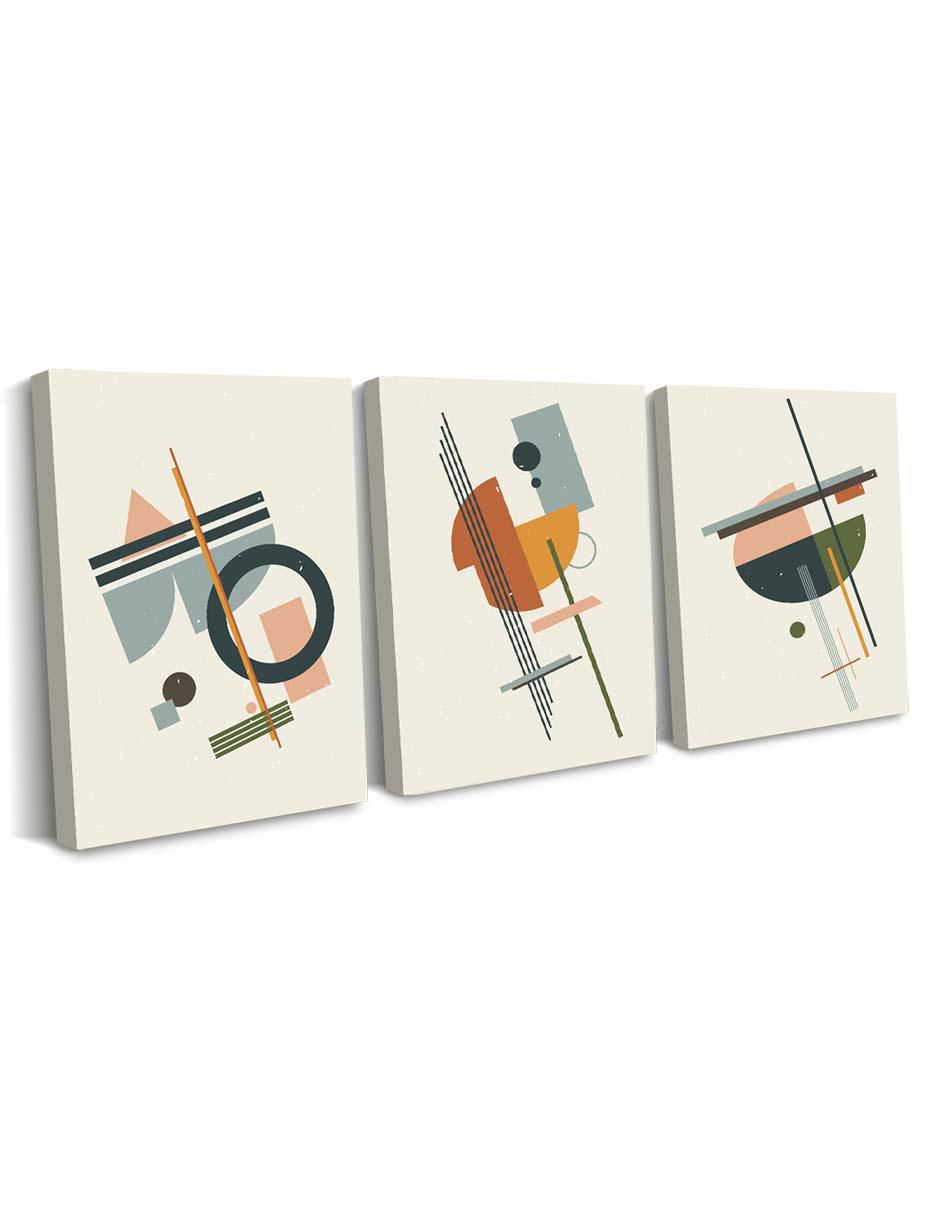 Cuadro decorativo set de trazos coloridos minimalistas con barniz a registro 2
